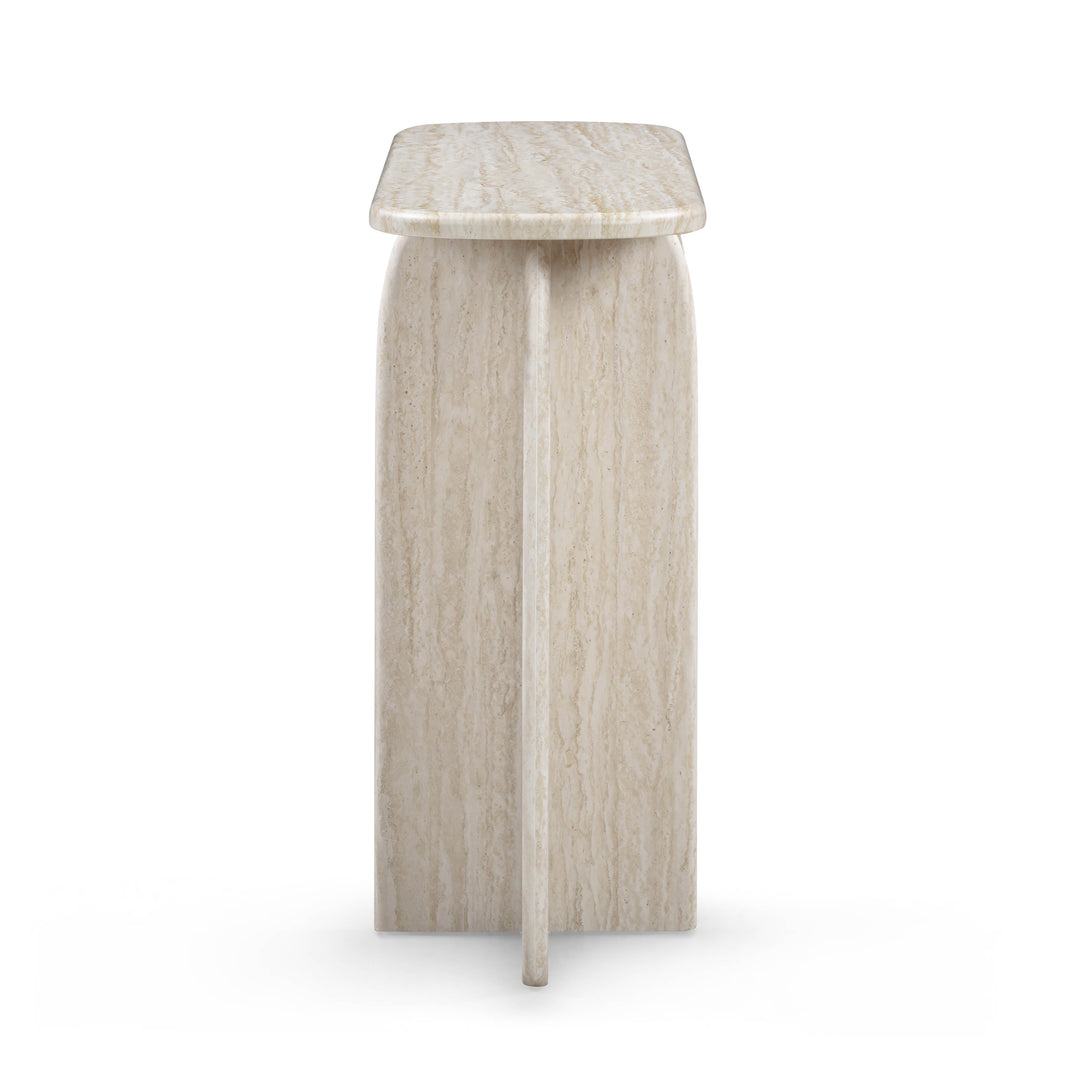 Clementine 48" Faux Travertine Console Table