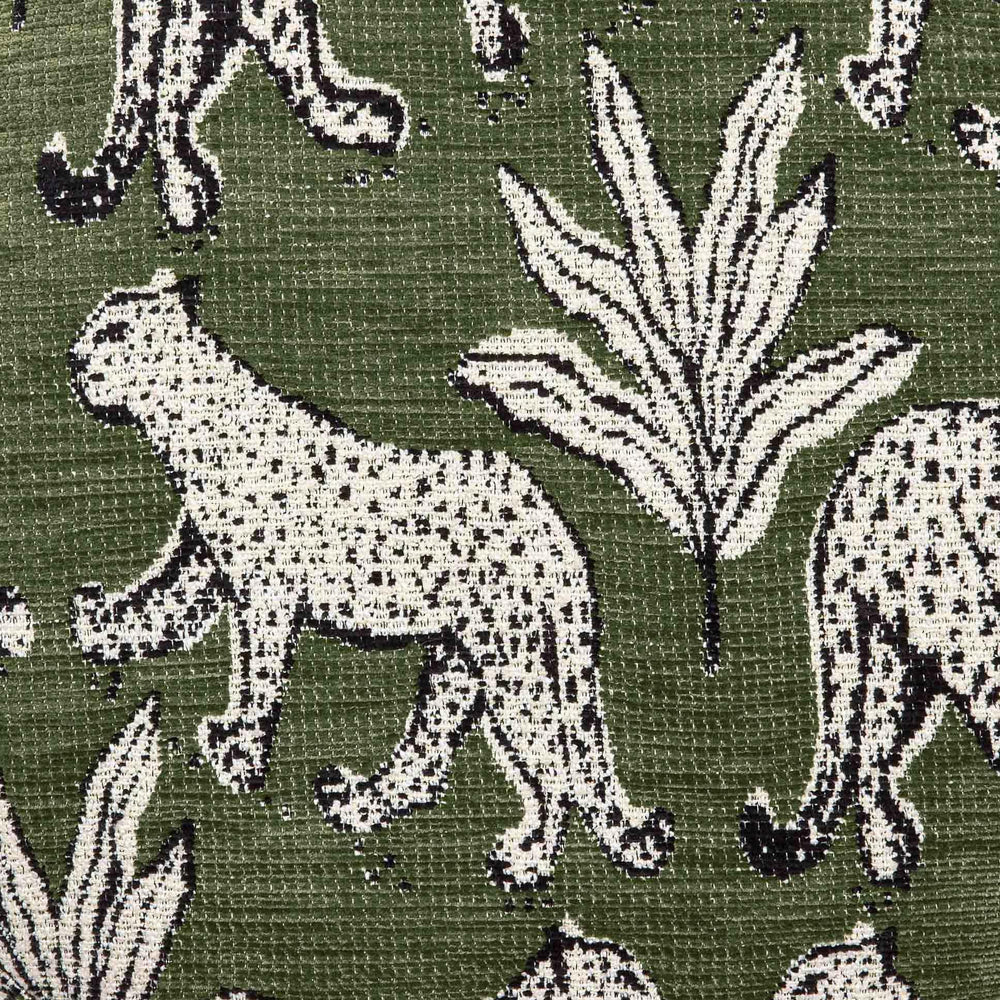 Ollie 48" Olive Green Leopard Performance Jacquard Bench
