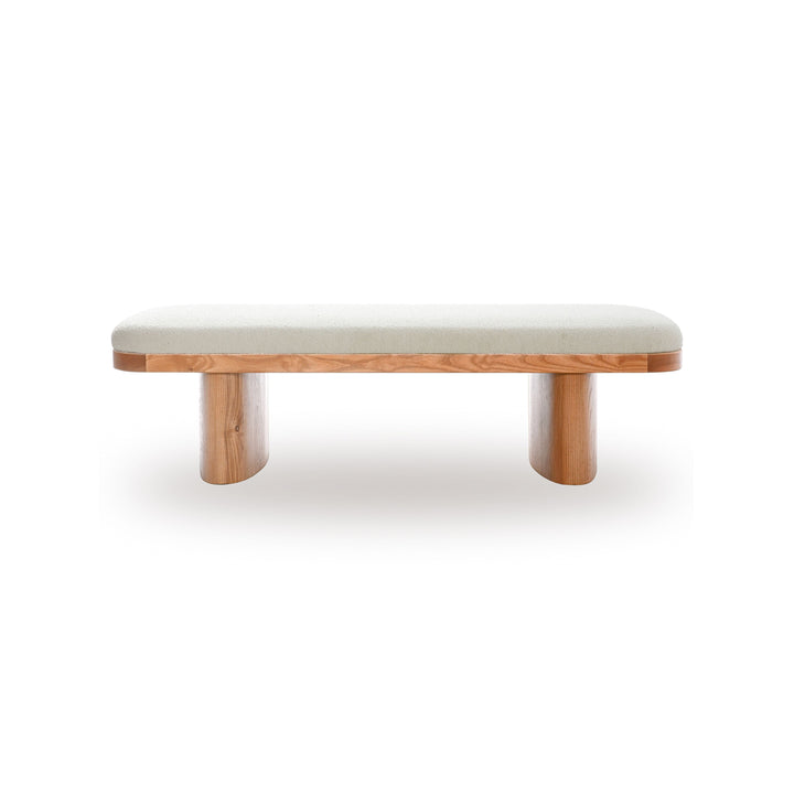 Ollie 56.5" White Performance Boucle Large Bench