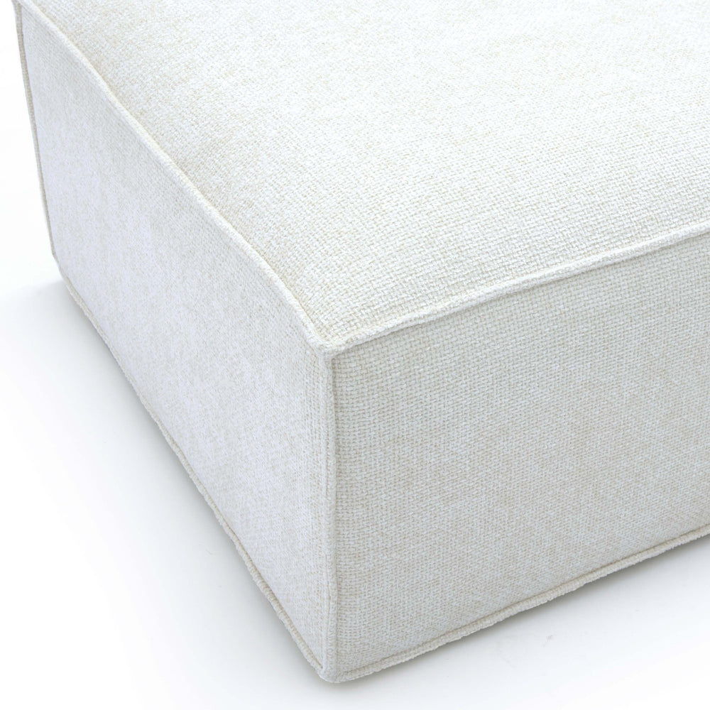 Mindy Performance Chenille Basketweave Ottoman - Cream