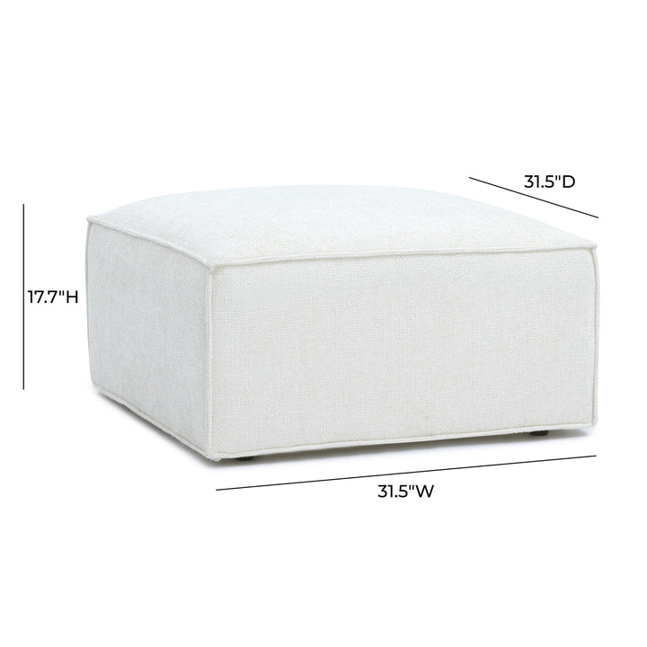 Mindy Performance Chenille Basketweave Ottoman