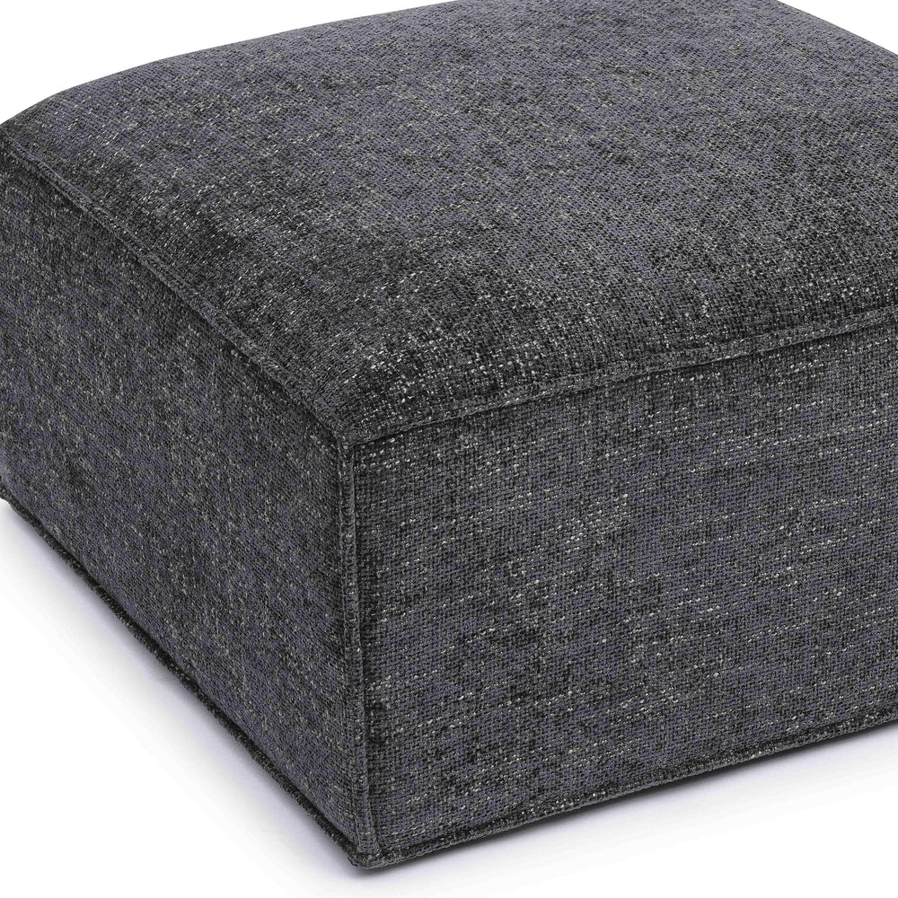 Mindy Performance Chenille Basketweave Ottoman
