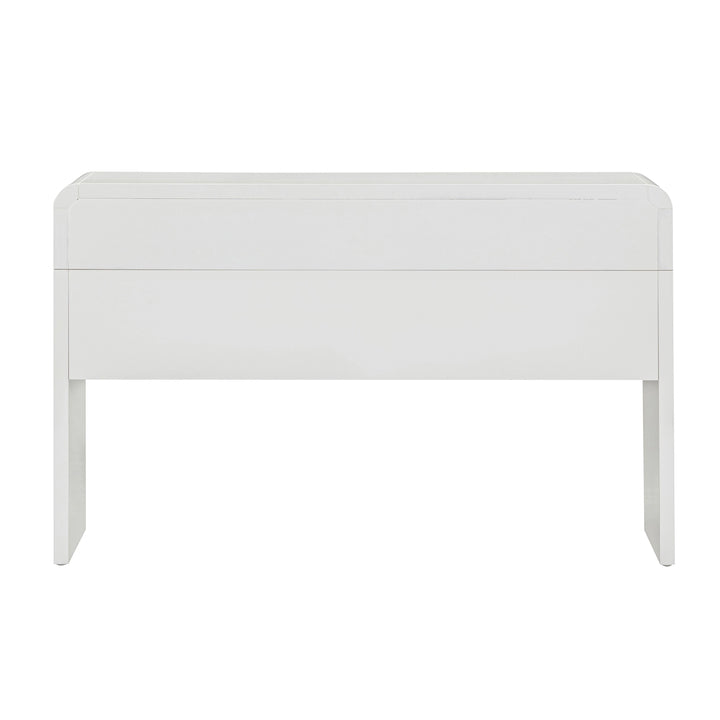Patty 48" White Rattan 2-Drawer Console Desk