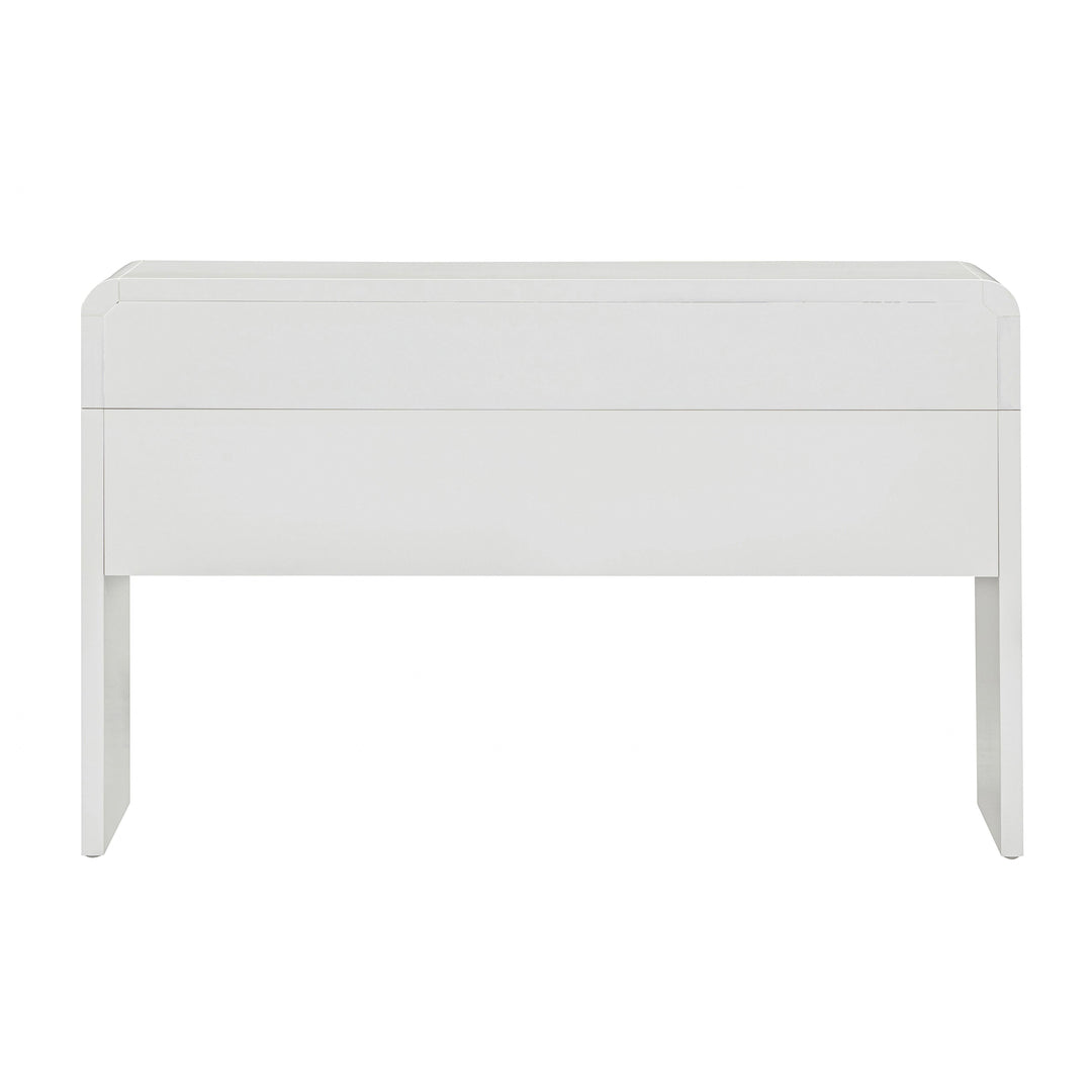 Patty 48" White Rattan 2-Drawer Console Desk
