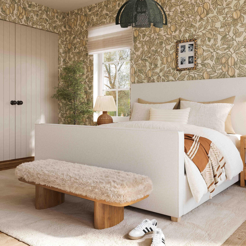 Ollie 56.5" Contract-Grade Straight Vegan Shearling Large Bench