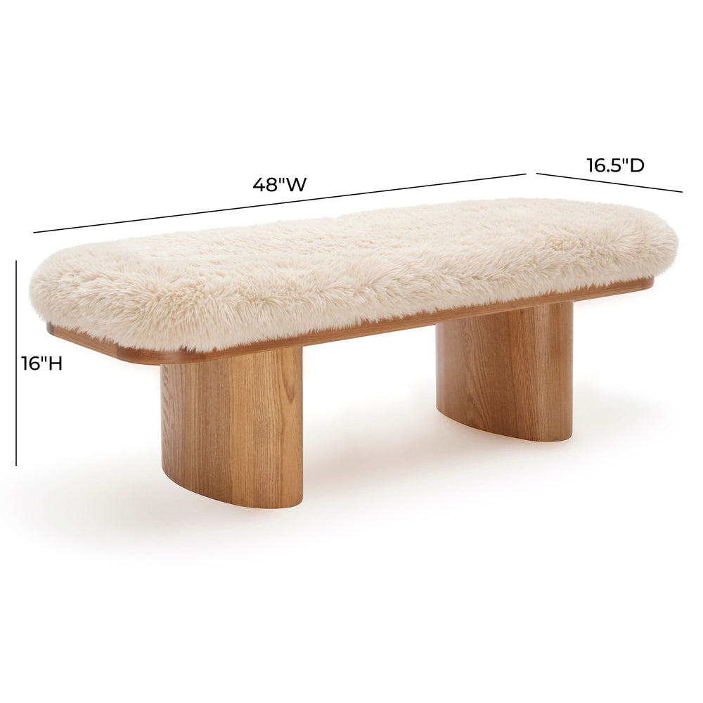 Ollie 48" Contract-Grade Straight Vegan Shearling Bench