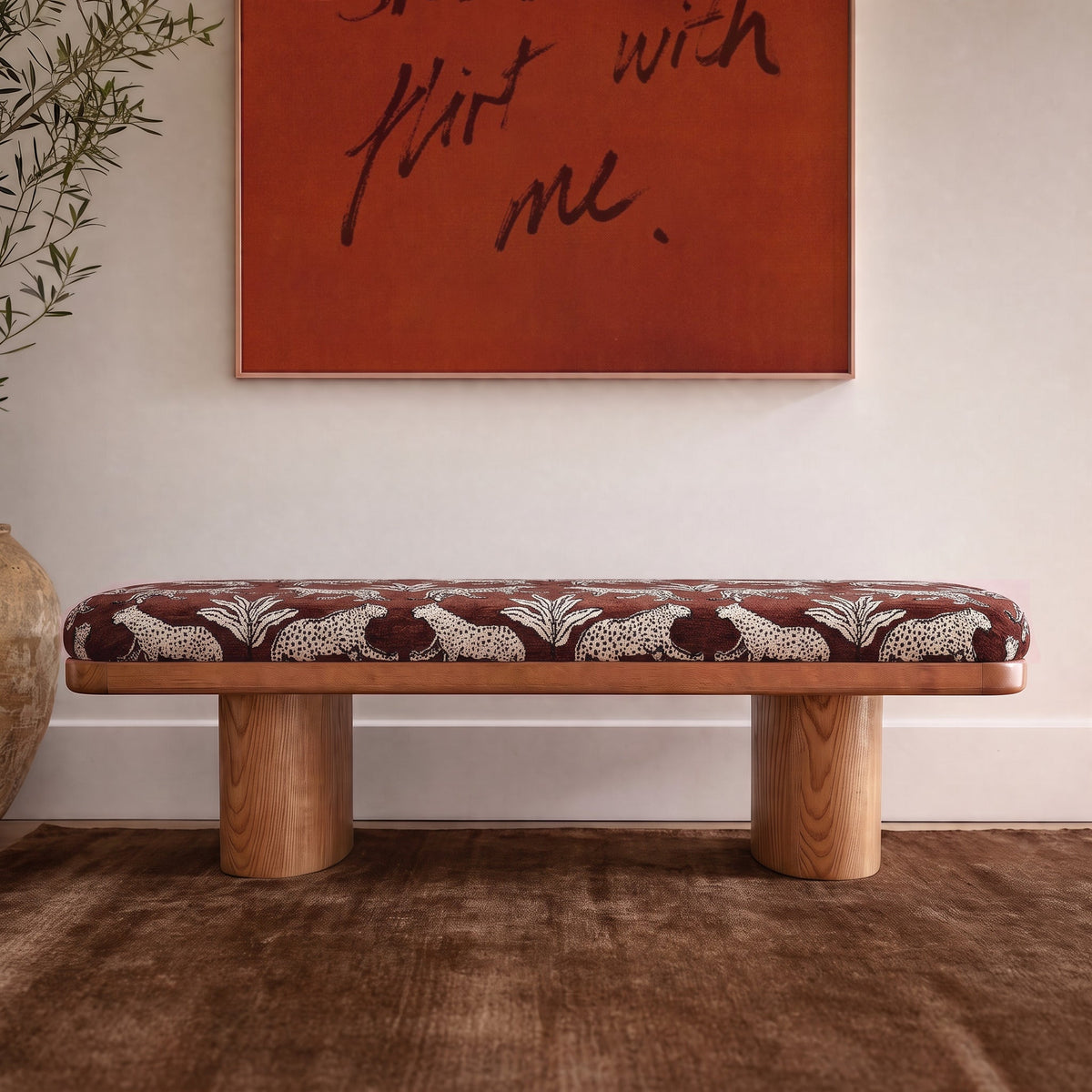 Ollie Upholstered Bench (48"-57") - Brown / 48"