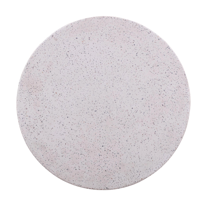 Terrazzo Light Speckled Concrete Round Side Table