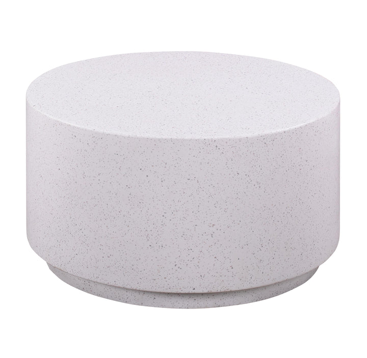 TOV Furniture Terrazzo 27.5" Light Speckled Concrete Round Coffee Table