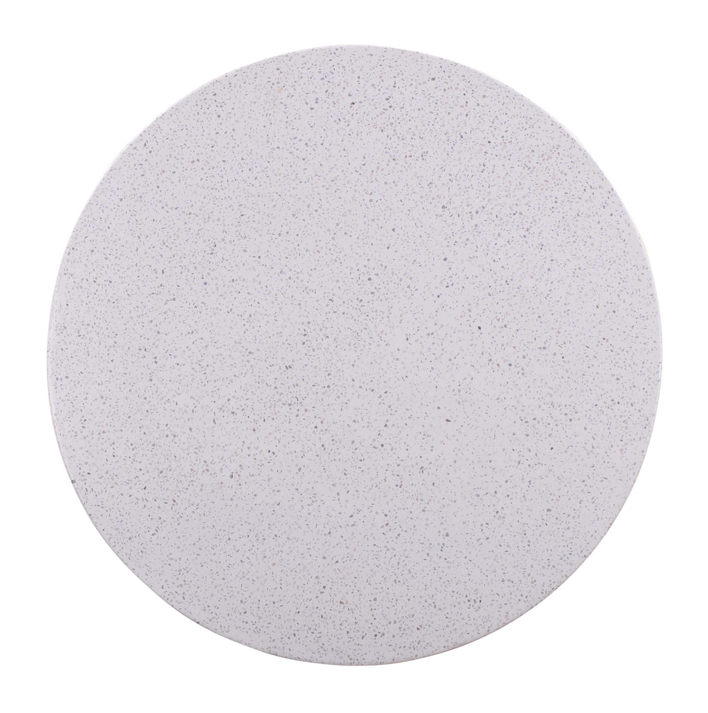 Terrazzo 27.5" Light Speckled Concrete Round Coffee Table