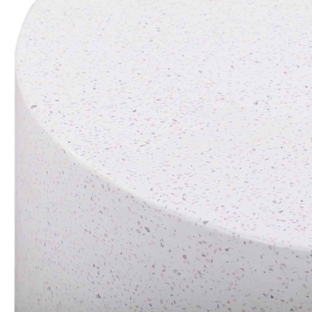 Terrazzo 27.5" Light Speckled Concrete Round Coffee Table