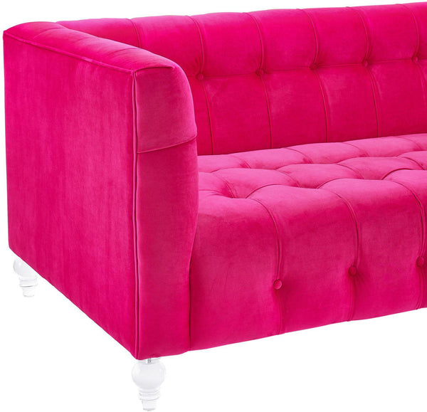 Bea 90" Low & Deep Seated Sofa Pink Velvet