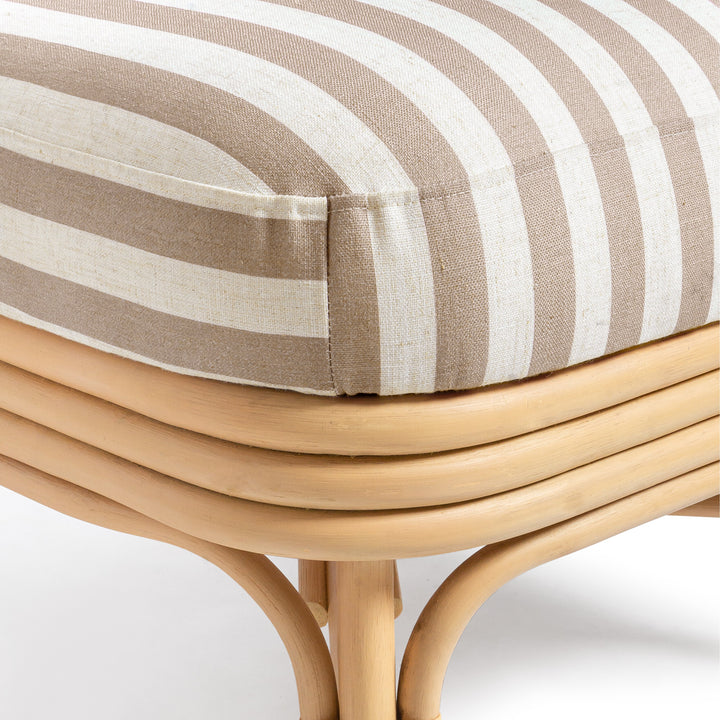 Dorine Striped Performance Linen &amp; Rattan Accent Chair, view 7