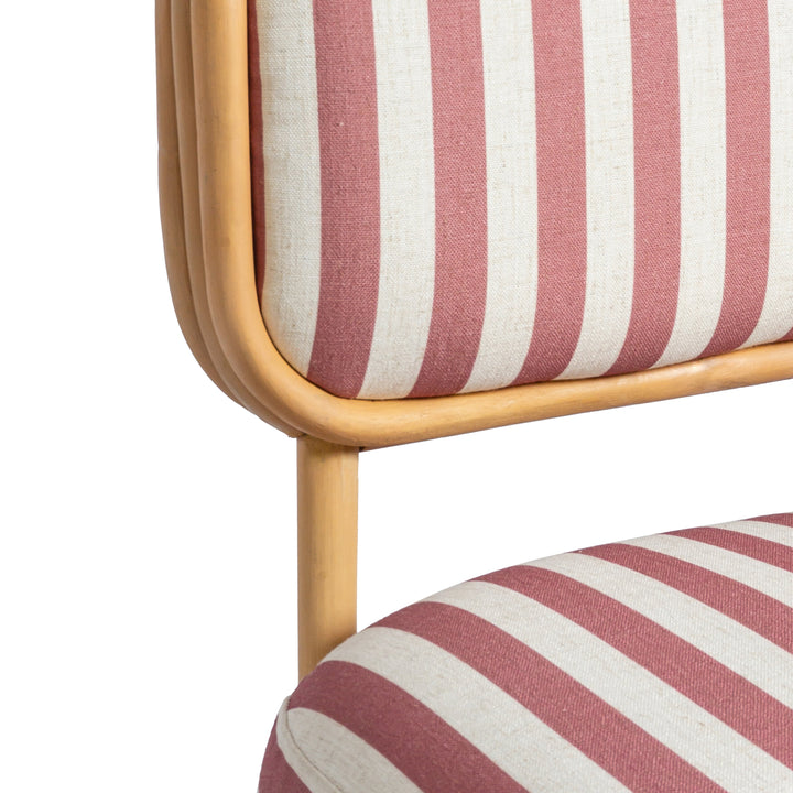 Dorine Striped Performance Linen &amp; Rattan Accent Chair, view 14