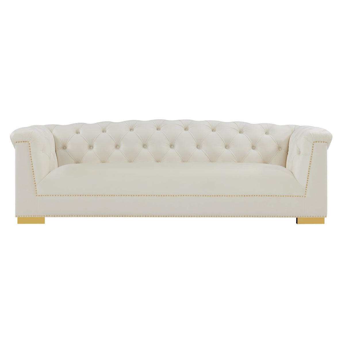 Farah 91" Performance Velvet Sofa by Inspire Me! Home Decor - Cream