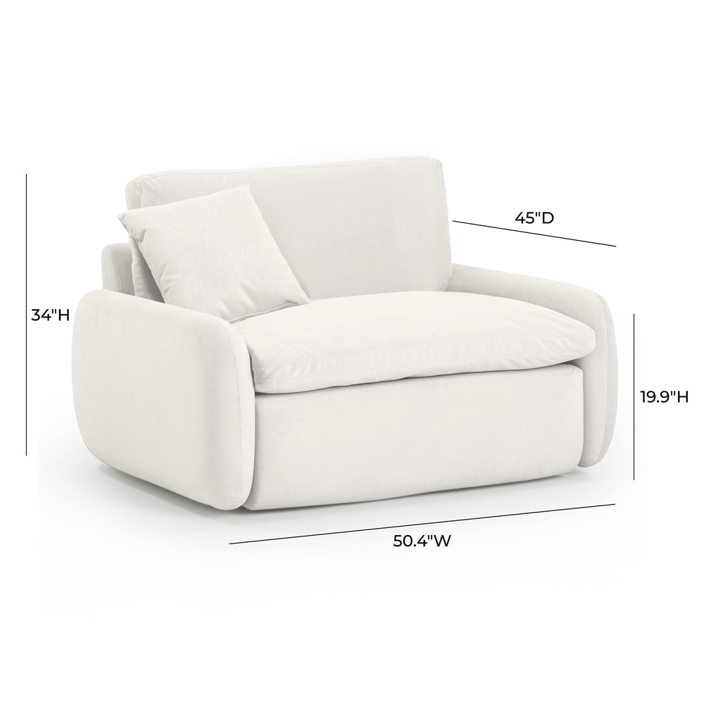 Rachelle Cream Performance Velvet Lounge Chair