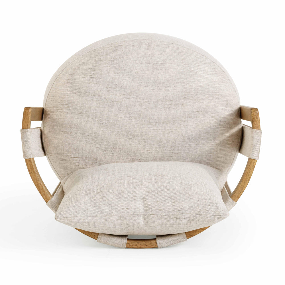 Paolo Textured Contract-Grade Weave Fabric Swivel Accent Chair - Cream