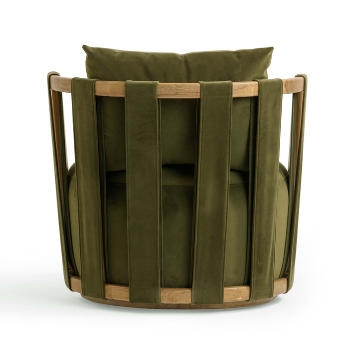 Paolo Upcycled Contract-Grade Fabric Swivel Accent Chair