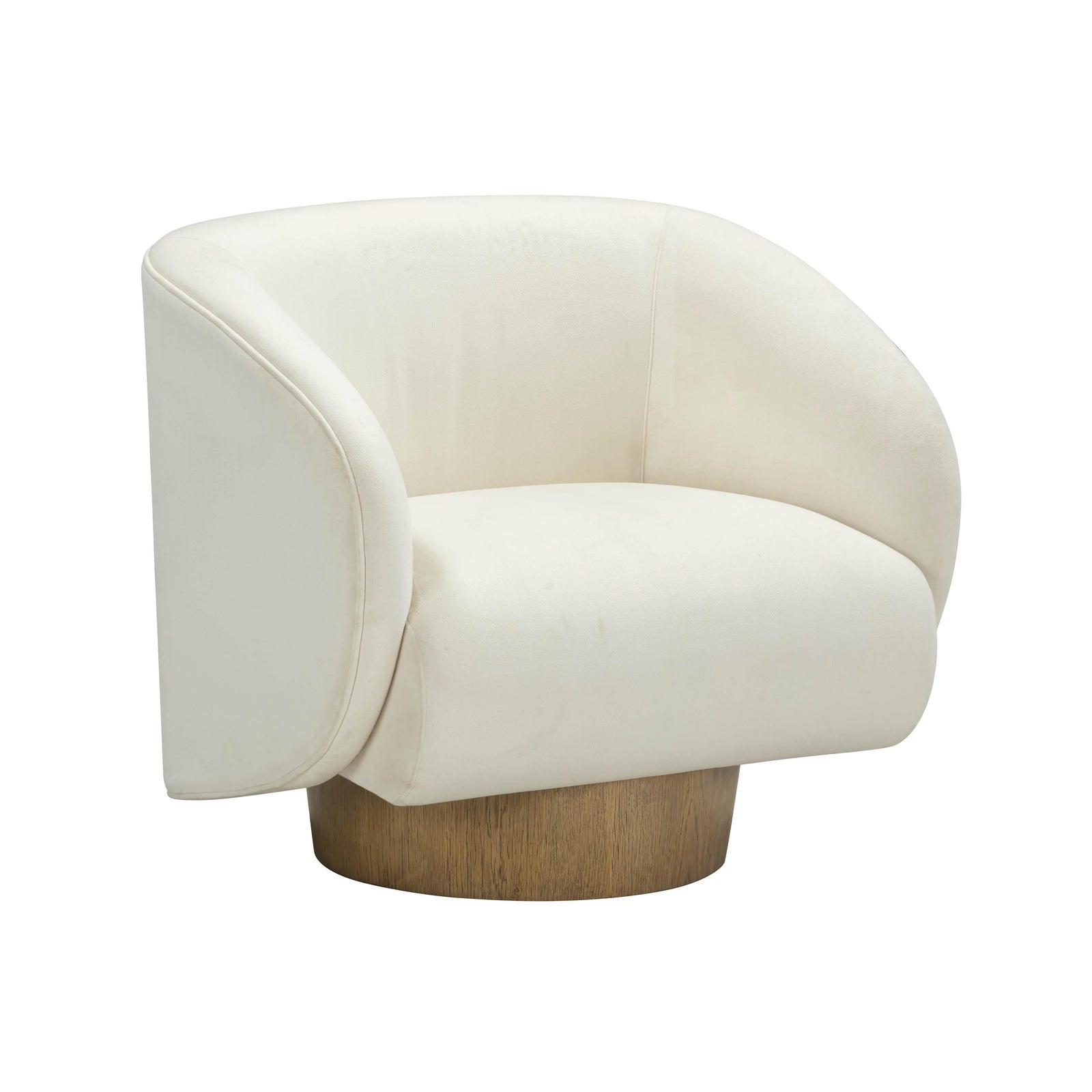 TOV Furniture Presley Cream Performance Velvet Swivel Accent Chair