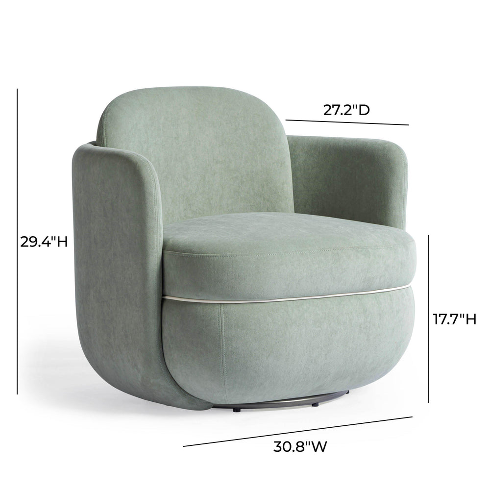 Wolfie Performance Velvet Swivel Accent Chair