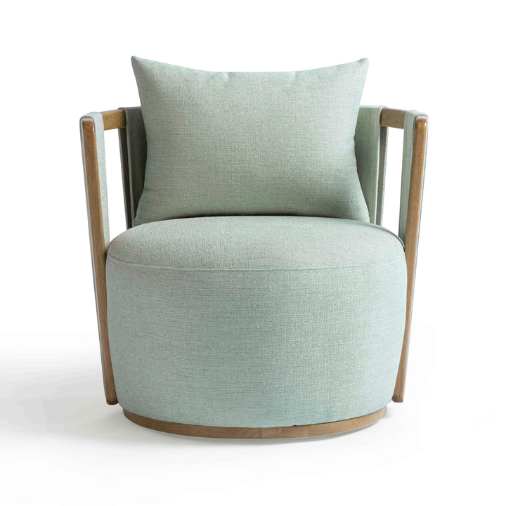 Paolo Textured Contract-Grade Weave Fabric Swivel Accent Chair
