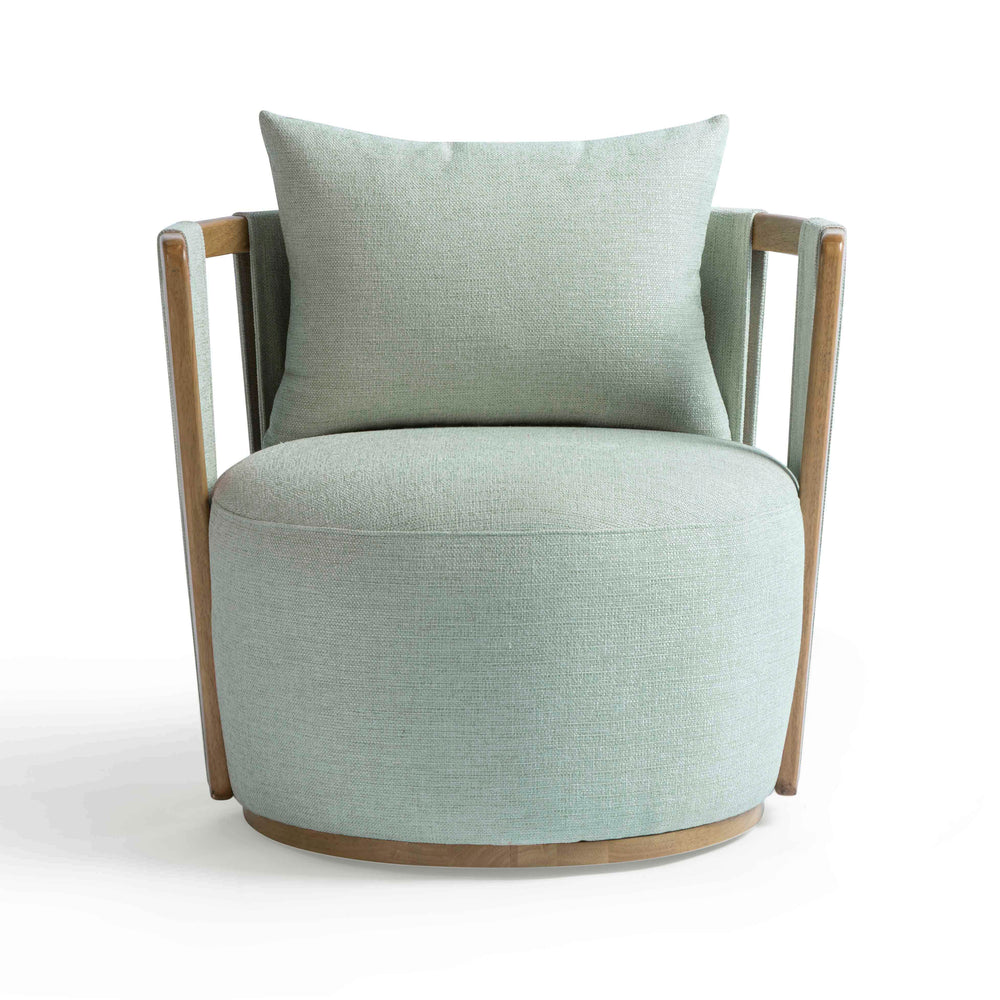 Paolo Textured Contract-Grade Weave Fabric Swivel Accent Chair