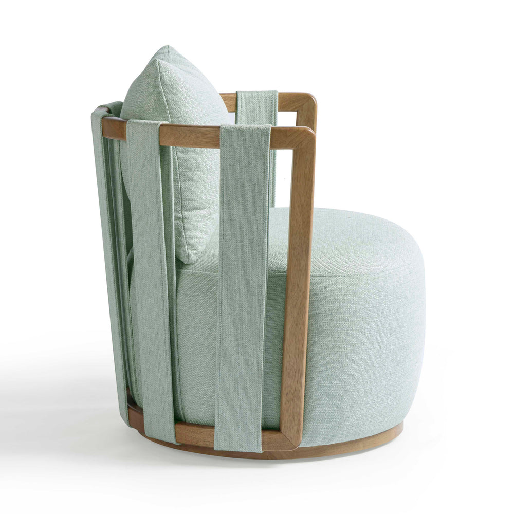 Paolo Textured Contract-Grade Weave Fabric Swivel Accent Chair