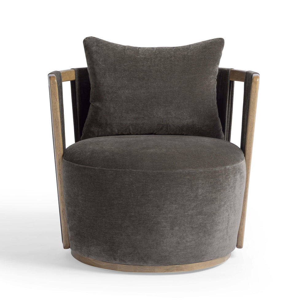 Paolo Upcycled Contract-Grade Fabric Swivel Accent Chair