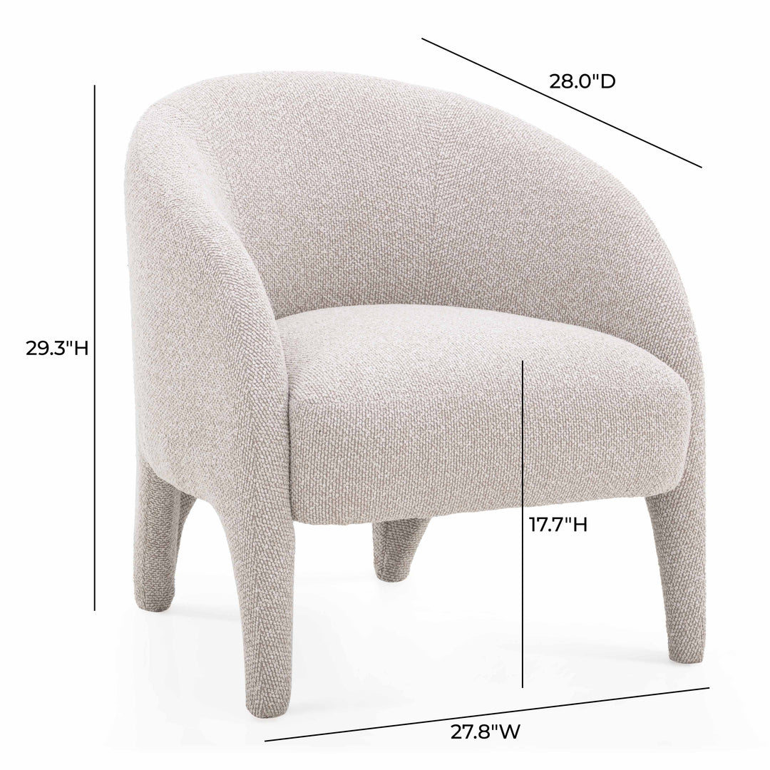 Kris Warm Grey Performance Boucle Accent Chair