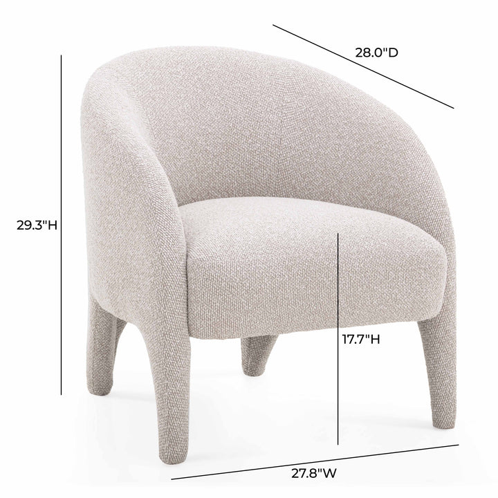 Kris Warm Grey Performance Boucle Accent Chair