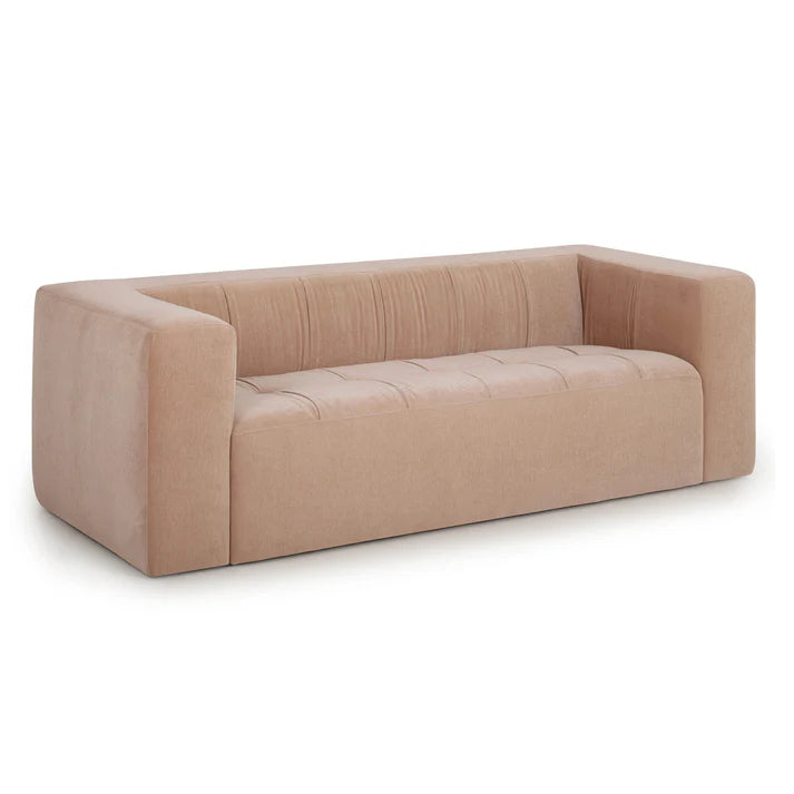 Alder 89" Upcycled Chenille Sofa - Peach