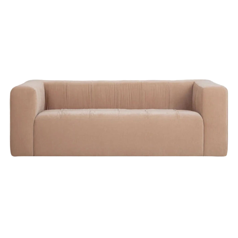 Alder 89" Upcycled Chenille Sofa - Peach