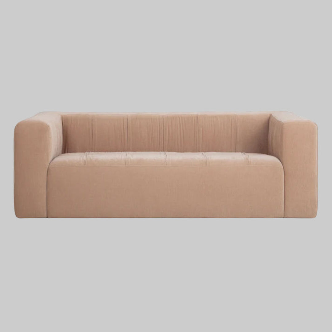 Alder 89" Upcycled Chenille Sofa - Peach