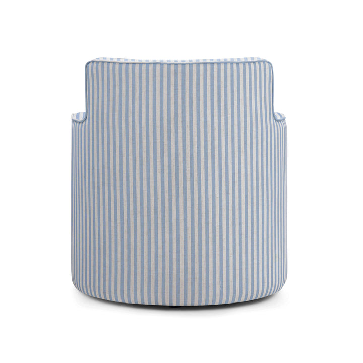 Passe Striped Linen Swivel Accent Chair
