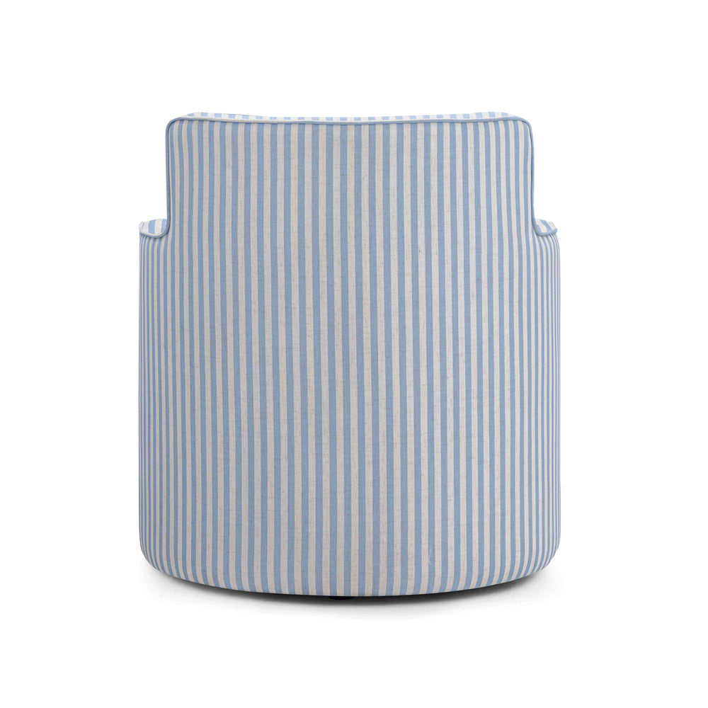 Passe Striped Linen Swivel Accent Chair