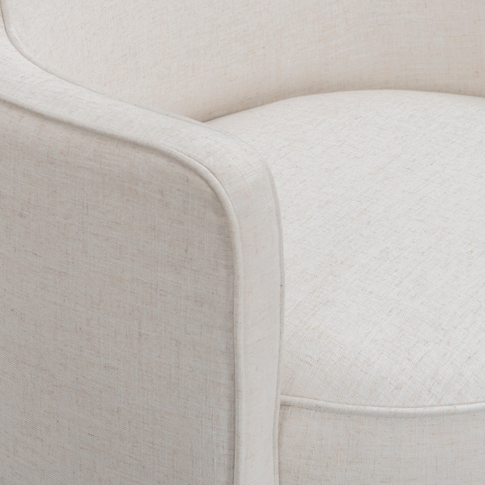 Passe Cream Upcycled Performance Linen Swivel Accent Chair
