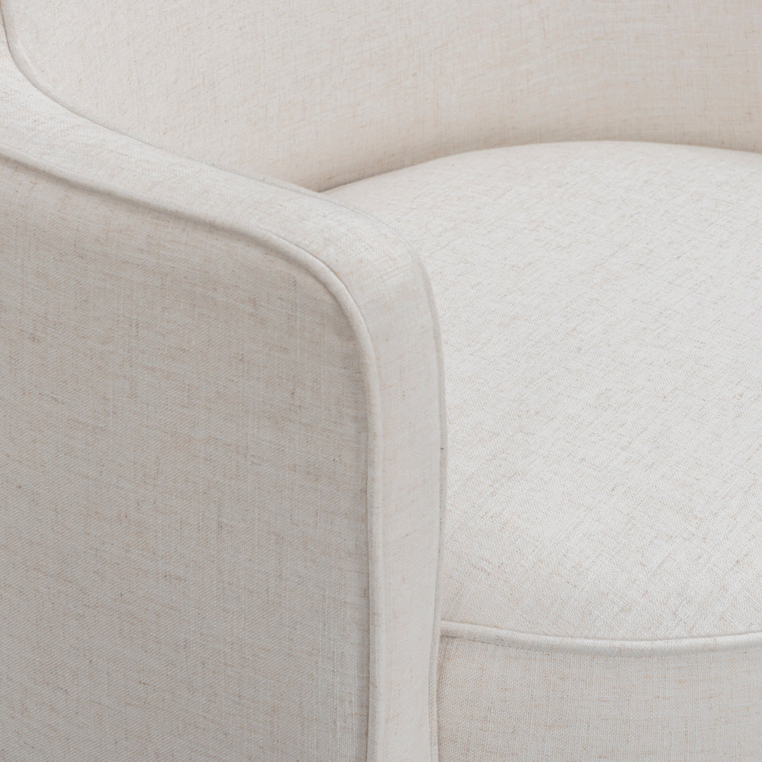 Passe Cream Upcycled Performance Linen Swivel Accent Chair