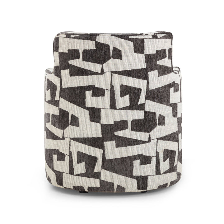 Passe Black Performance Jacquard Swivel Accent Chair
