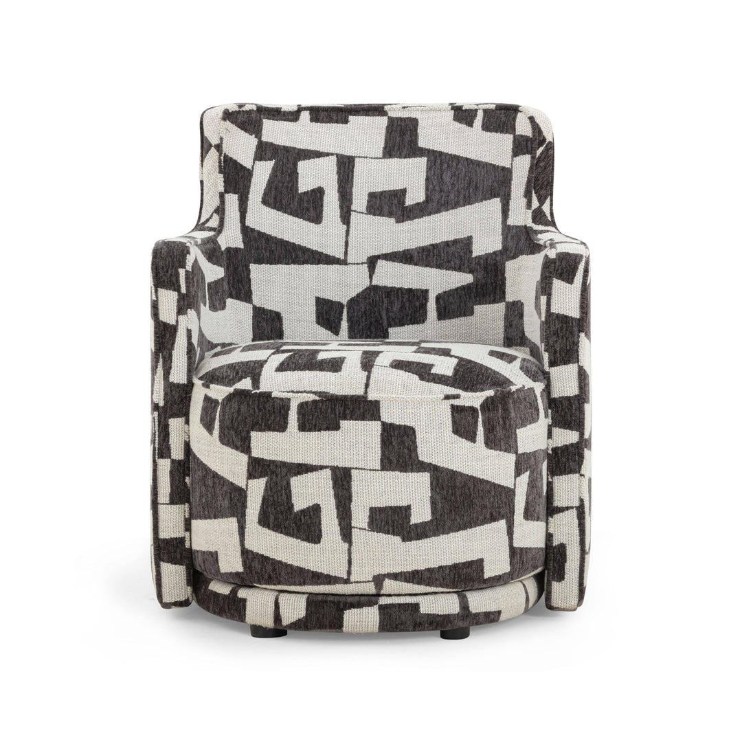Passe Black Performance Jacquard Swivel Accent Chair