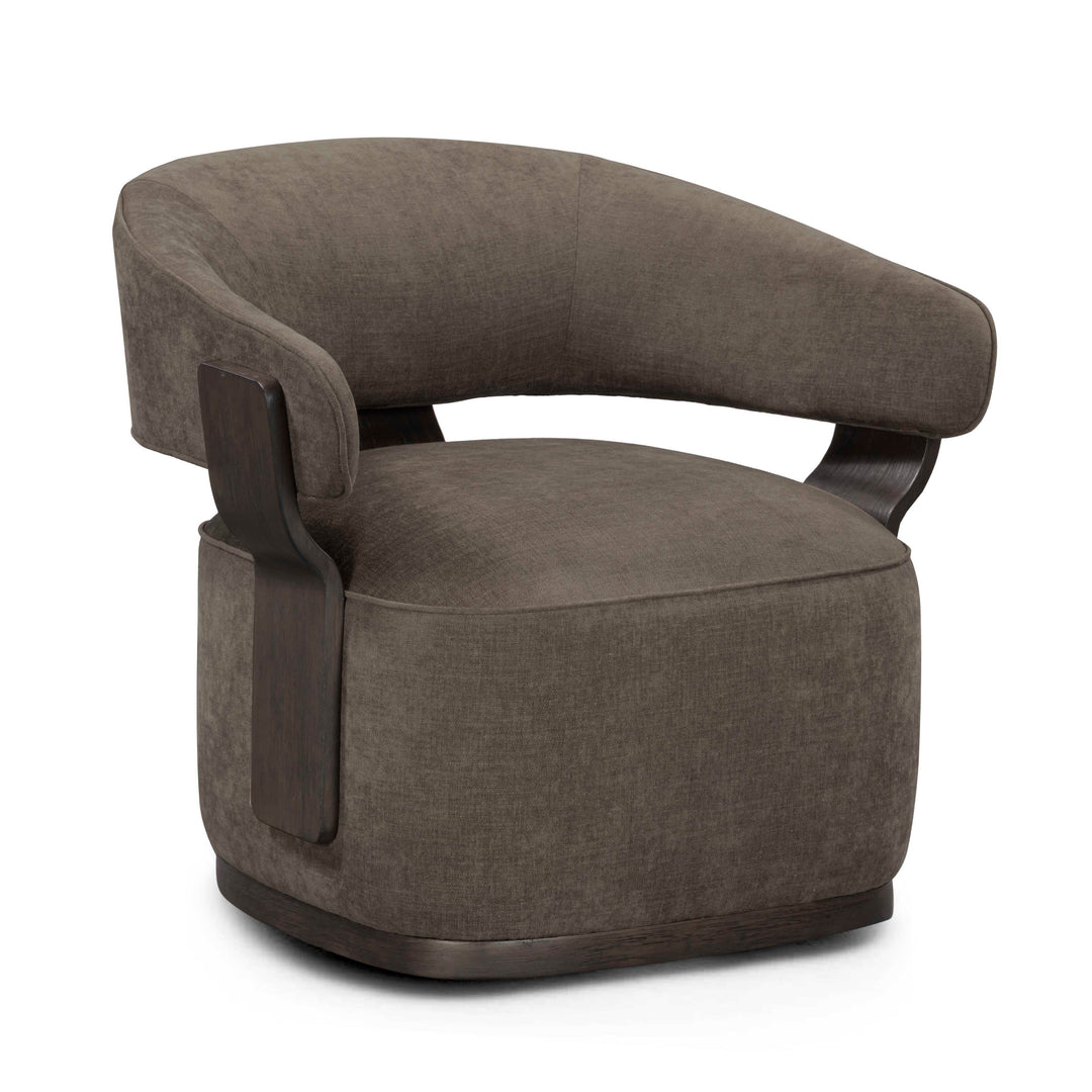 TOV Furniture Madison Linen Performance Chenille Swivel Accent Chair