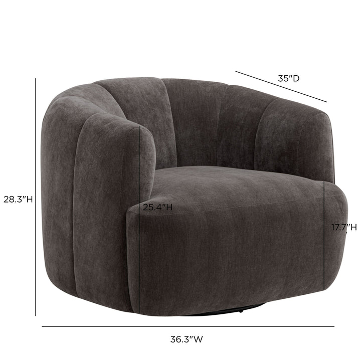 Jasmine Upcycled Contract-Grade Basketweave Fabric Swivel Accent Chair