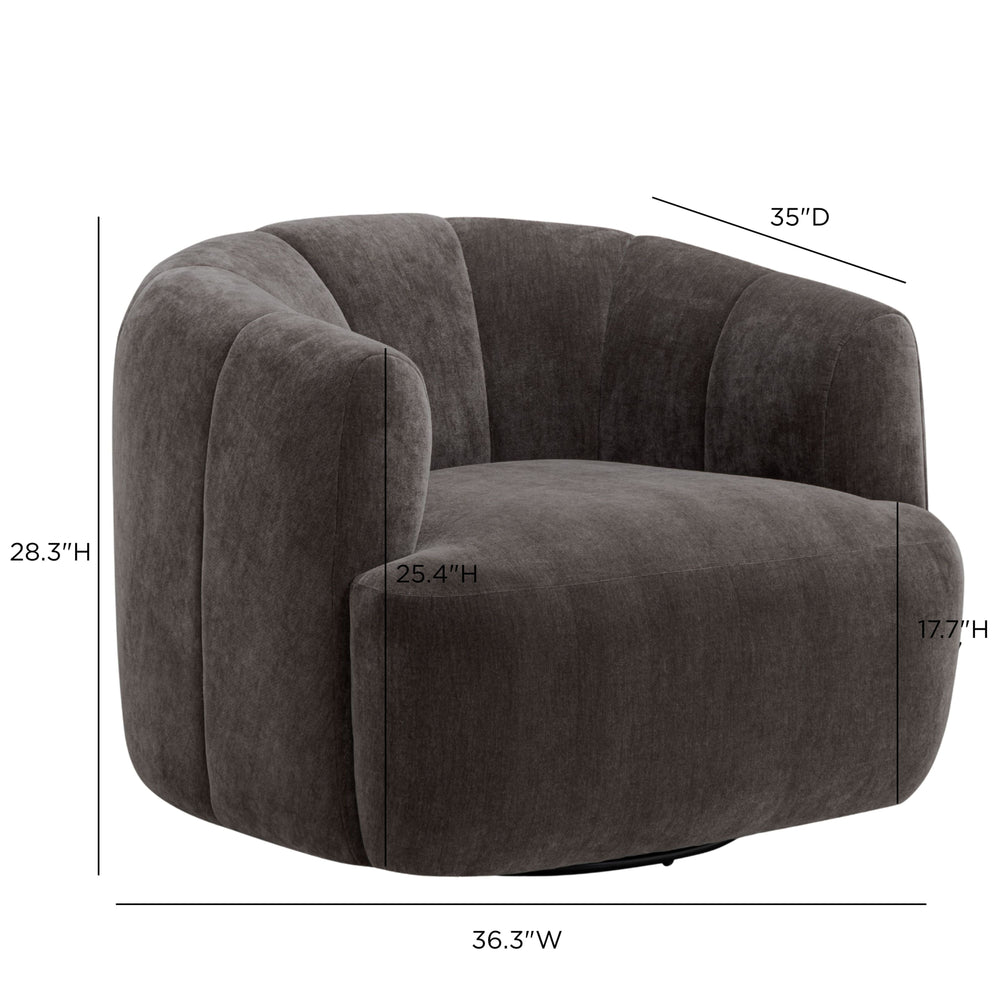 Jasmine Upcycled Contract-Grade Basketweave Fabric Swivel Accent Chair