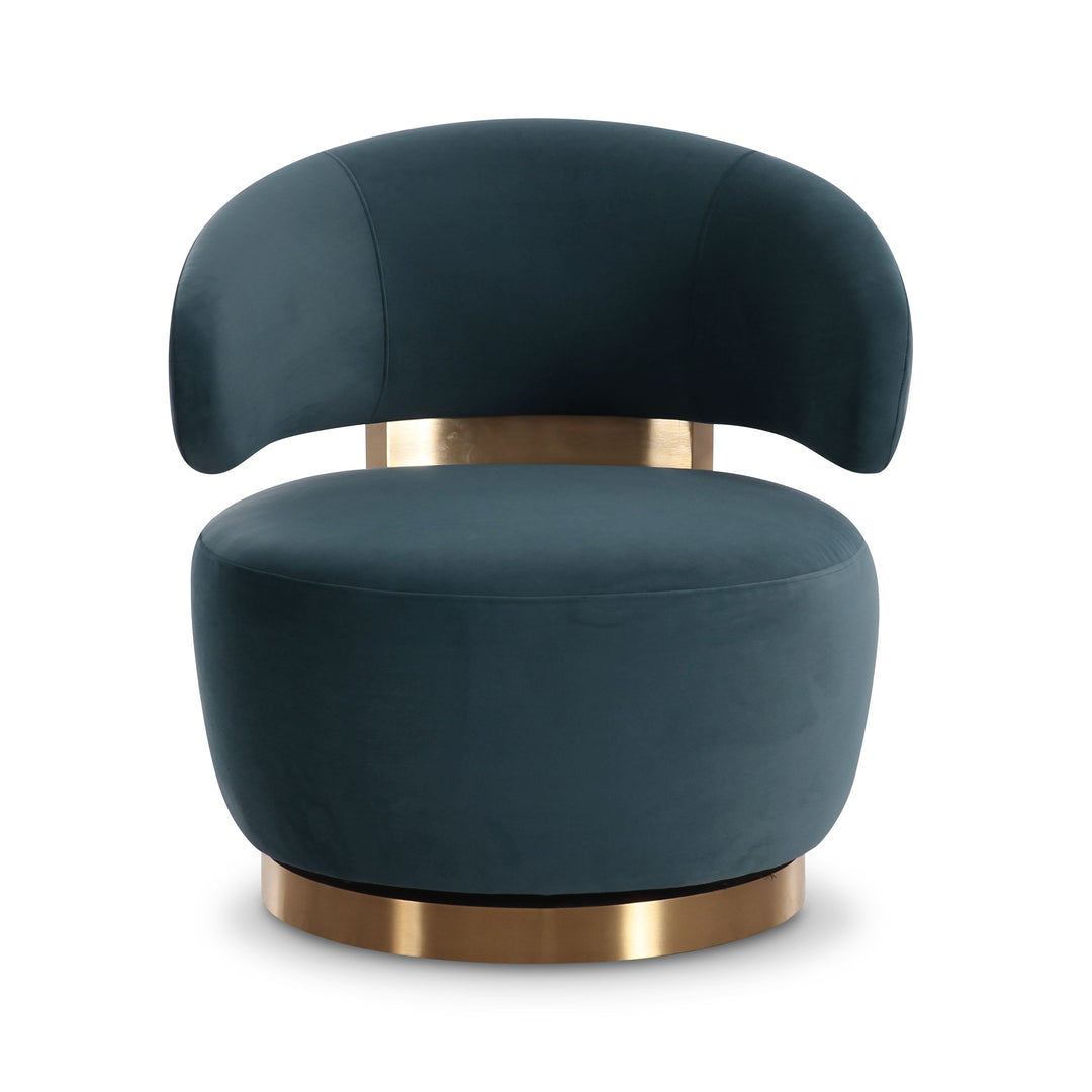TOV Furniture Austin Dark Teal Performance Velvet Swivel Accent Chair