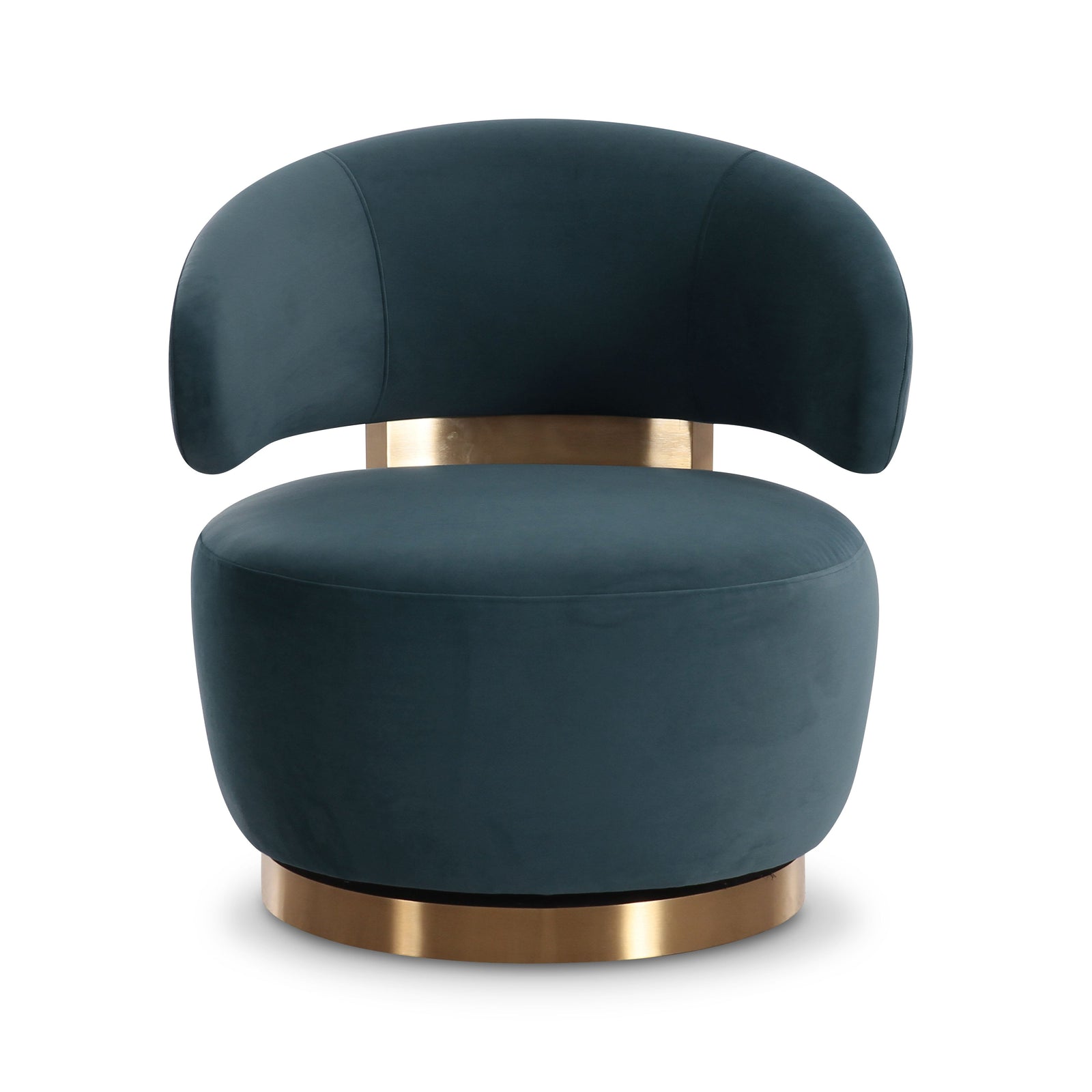 TOV Furniture Austin Dark Teal Performance Velvet Swivel Accent Chair