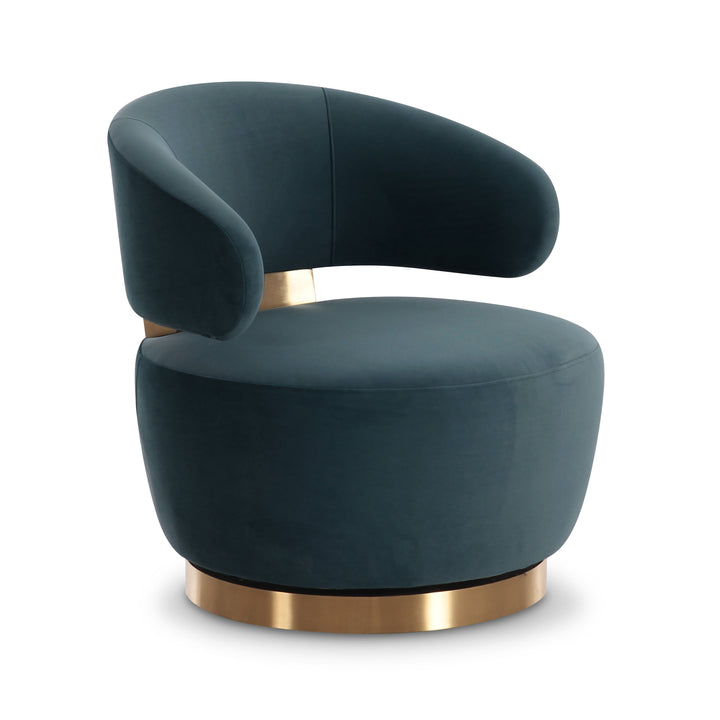 Austin Dark Teal Performance Velvet Swivel Accent Chair