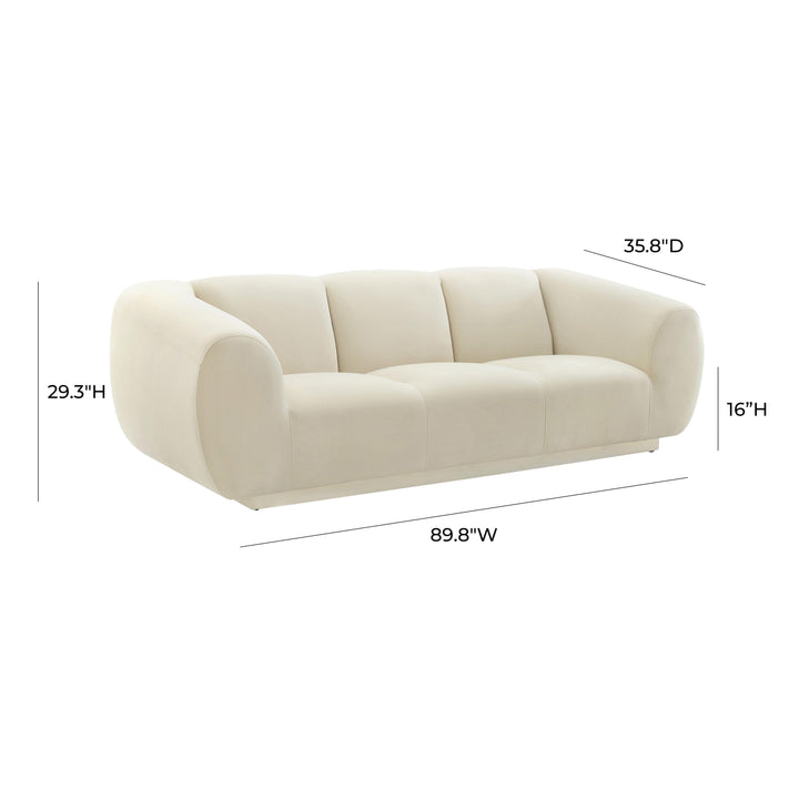 Emmet 90" Performance Velvet Sofa - Cream