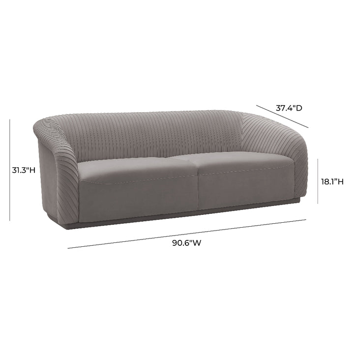 Yara 90.6" Pleated Performance Velvet Sofa