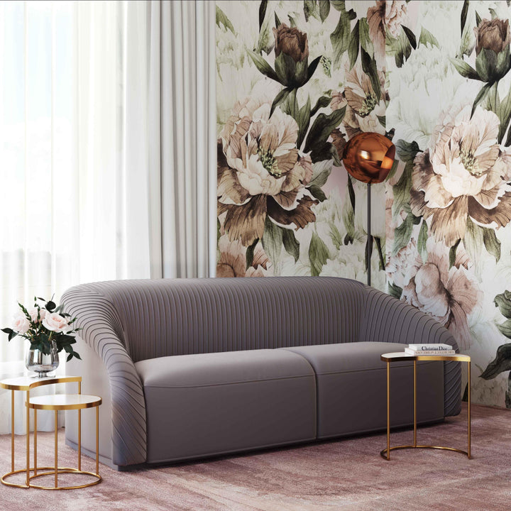 Yara 90.6" Pleated Performance Velvet Sofa