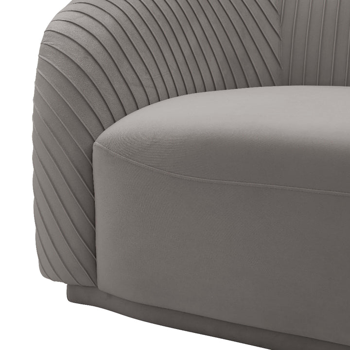 Yara 90.6" Pleated Performance Velvet Sofa