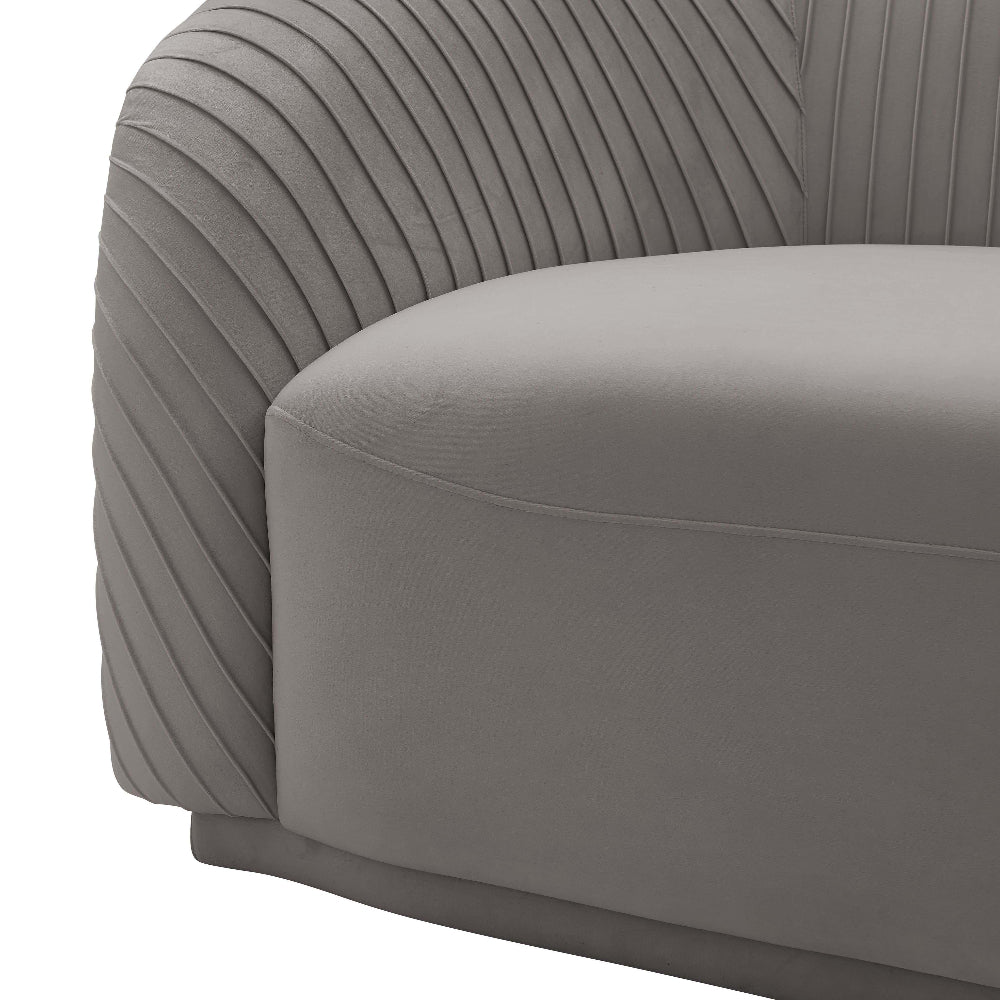 Yara 90.6" Pleated Performance Velvet Sofa